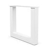 Stalen U-tafelpoten - wit (RAL 9016) - per SET (2 stuks) - koker: 10x10 cm - breedte: 76 cm - hoogte: 72 cm - witte U-poot - gecoat metaal
