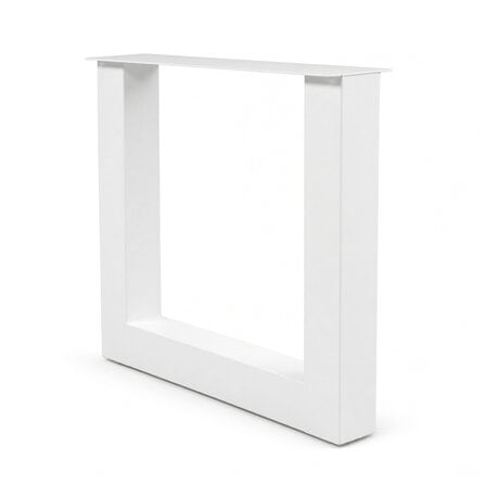 Stalen U-tafelpoten - wit (RAL 9016) - per SET (2 stuks) - koker: 10x10 cm - breedte: 76 cm - hoogte: 72 cm - witte U-poot - gecoat metaal