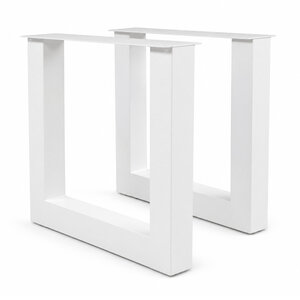 Stalen U-tafelpoten - wit - SET (2 stuks) - 10x10 cm - 76 cm breed - 72 cm hoog