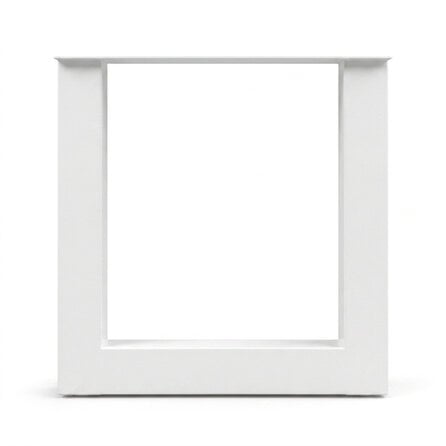 Stalen U-tafelpoten - wit (RAL 9016) - per SET (2 stuks) - koker: 10x10 cm - breedte: 76 cm - hoogte: 72 cm - witte U-poot - gecoat metaal