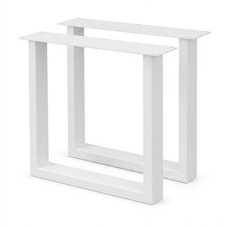 Stalen U-tafelpoten - wit (RAL 9016) - per SET (2 stuks) - koker: 4x10 cm - breedte: 76 cm - hoogte: 72 cm - witte U-poot - gecoat metaal Stalen U-tafelpoten - wit (RAL 9016) - per SET (2 stuks) - koker: 4x10 cm - breedte: 76 cm - hoogte: 72 cm - witte U-poot - gecoat metaal