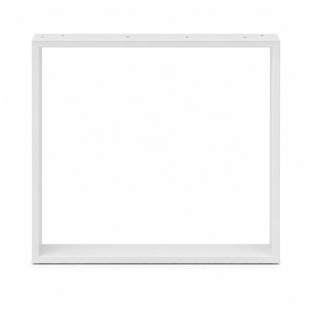 Stalen U-tafelpoten - wit (RAL 9016) - per SET (2 stuks) - koker: 2x8 cm - breedte: 80 cm - hoogte: 72 cm - witte U-poot - gecoat metaal