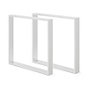 Stalen U-tafelpoten - wit (RAL 9016) - per SET (2 stuks) - koker: 2x8 cm - breedte: 80 cm - hoogte: 72 cm - witte U-poot - gecoat metaal