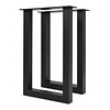 Stalen bartafel U-poten - zwart (RAL 9005) - per SET (2 stuks) - koker: 8x8 cm - breedte: 78 cm - diverse hoogtes - zwarte U-statafel poot - gecoat metaal