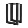 Stalen bartafel U-poten - zwart (RAL 9005) - per SET (2 stuks) - koker: 8x8 cm - breedte: 78 cm - diverse hoogtes - zwarte U-statafel poot - gecoat metaal