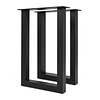 Stalen bartafel U-poten - zwart (RAL 9005) - per SET (2 stuks) - koker: 8x8 cm - breedte: 78 cm - diverse hoogtes - zwarte U-statafel poot - gecoat metaal