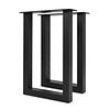 Stalen bartafel U-poten - zwart (RAL 9005) - per SET (2 stuks) - koker: 8x8 cm - breedte: 78 cm - diverse hoogtes - zwarte U-statafel poot - gecoat metaal