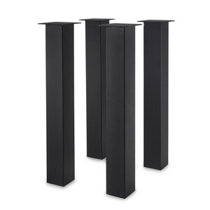 Stalen blokpoten (los) - zwart - SET (4 stuks) - 10x10 cm