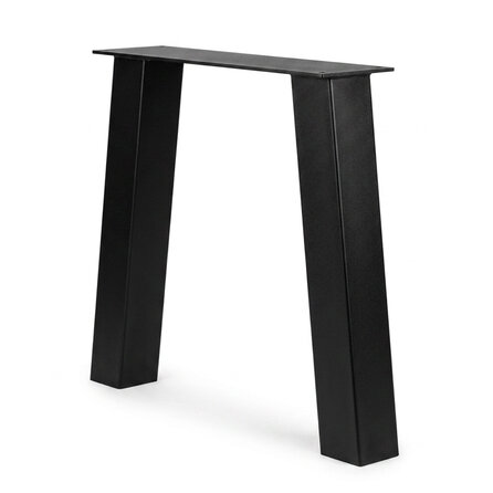 Stalen blokpoten schuin - zwart (RAL 9005) - per SET (2 stuks) - koker: 10x10 cm - breedte: 76 cm - hoogte: 80 cm - zwarte blok tafelpoot - gecoat metaal Stalen blokpoten schuin - zwart (RAL 9005) - per SET (2 stuks) - koker: 10x10 cm - breedte: 76 cm - hoogte: 80 cm - zwarte blok tafelpoot - gecoat metaal