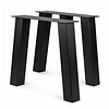 Stalen blokpoten schuin - zwart (RAL 9005) - per SET (2 stuks) - koker: 10x10 cm - breedte: 76 cm - hoogte: 80 cm - zwarte blok tafelpoot - gecoat metaal Stalen blokpoten schuin - zwart (RAL 9005) - per SET (2 stuks) - koker: 10x10 cm - breedte: 76 cm - hoogte: 80 cm - zwarte blok tafelpoot - gecoat metaal