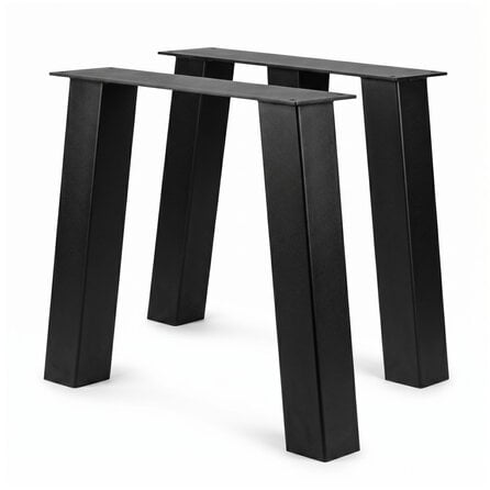 Stalen blokpoten schuin - zwart (RAL 9005) - per SET (2 stuks) - koker: 10x10 cm - breedte: 76 cm - hoogte: 80 cm - zwarte blok tafelpoot - gecoat metaal Stalen blokpoten schuin - zwart (RAL 9005) - per SET (2 stuks) - koker: 10x10 cm - breedte: 76 cm - hoogte: 80 cm - zwarte blok tafelpoot - gecoat metaal