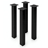 Stalen blokpoten - zwart (RAL 9005) - per SET (4 stuks, los) - koker: 6x6 cm - 72 cm hoog - "losse" zwarte blok tafelpoten - gecoat metaal Stalen blokpoten - zwart (RAL 9005) - per SET (4 stuks, los) - koker: 6x6 cm - 72 cm hoog - "losse" zwarte blok tafelpoten - gecoat metaal