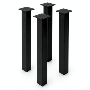 Stalen blokpoten (los) - zwart - SET (4 stuks) - 6x6 cm - hoogte: 72 cm