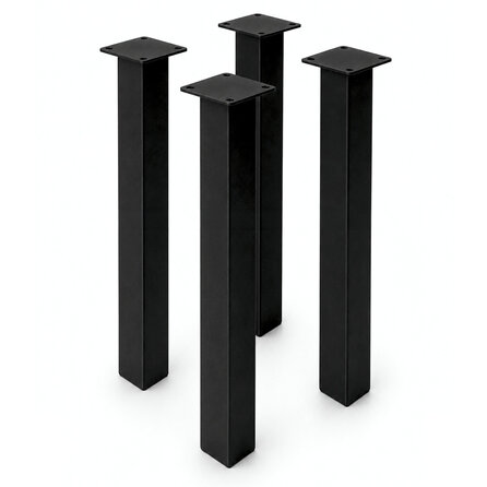Stalen blokpoten - zwart (RAL 9005) - per SET (4 stuks, los) - koker: 6x6 cm - 72 cm hoog - "losse" zwarte blok tafelpoten - gecoat metaal Stalen blokpoten - zwart (RAL 9005) - per SET (4 stuks, los) - koker: 6x6 cm - 72 cm hoog - "losse" zwarte blok tafelpoten - gecoat metaal