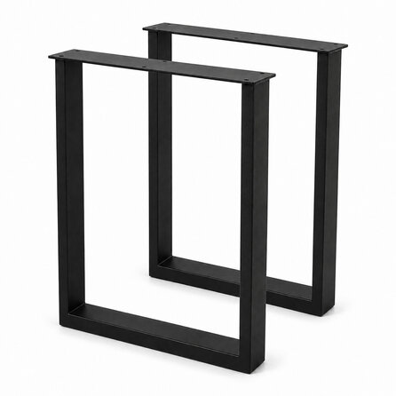 Stalen U-tafelpoten - zwart (RAL 9005) - per SET (2 stuks) - koker: 2x8 cm - breedte: 60 cm - hoogte: 72 cm - zwarte U-poot - gecoat metaal Stalen U-tafelpoten - zwart (RAL 9005) - per SET (2 stuks) - koker: 2x8 cm - breedte: 60 cm - hoogte: 72 cm - zwarte U-poot - gecoat metaal