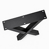 Stalen bartafel X-poten - zwart (RAL 9005) - per SET (2 stuks) - koker: 10x10 cm - breedte: 78 cm - hoogte: 105 cm - zwarte X-statafel poot - gecoat metaal