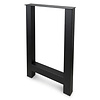 Stalen bartafel H-poten - zwart (RAL 9005) - per SET (2 stuks) - koker: 8x8 cm - breedte: 60 cm - hoogte: 90 cm - zwarte H-statafel poot - gecoat metaal