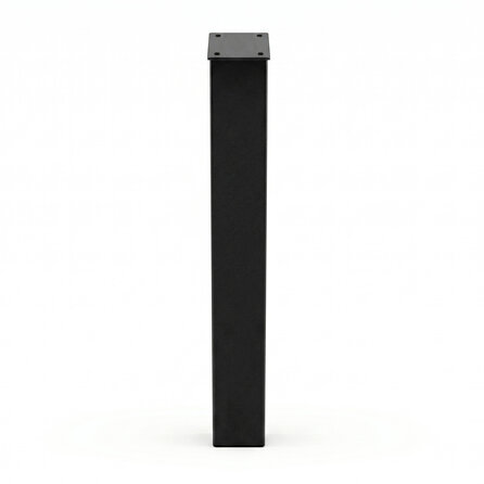 Stalen blokpoten schuin - zwart (RAL 9005) - per SET (4 stuks, los) - koker: 10x10 cm - 72 cm hoog - "losse" zwarte blok tafelpoten - gecoat metaal
