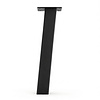 Stalen blokpoten schuin - zwart (RAL 9005) - per SET (4 stuks, los) - koker: 10x10 cm - 72 cm hoog - "losse" zwarte blok tafelpoten - gecoat metaal
