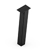 Stalen blokpoten schuin - zwart (RAL 9005) - per SET (4 stuks, los) - koker: 10x10 cm - 72 cm hoog - "losse" zwarte blok tafelpoten - gecoat metaal