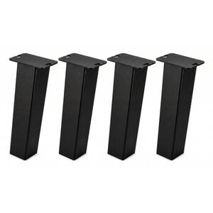 Stalen salontafel blokpoten schuin (los) - zwart - SET (4 stuks) - 8x8 cm