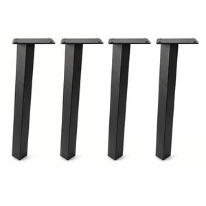 Stalen blokpoten schuin (los) - zwart - SET (4 stuks) - 5x5 cm - hoogte: 72 cm
