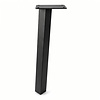 Stalen blokpoten schuin - zwart (RAL 9005) - per SET (4 stuks, los) - koker: 5x5 cm - 72 cm hoog - "losse" zwarte blok tafelpoten - gecoat metaal