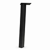 Stalen blokpoten schuin - zwart (RAL 9005) - per SET (4 stuks, los) - koker: 5x5 cm - 72 cm hoog - "losse" zwarte blok tafelpoten - gecoat metaal