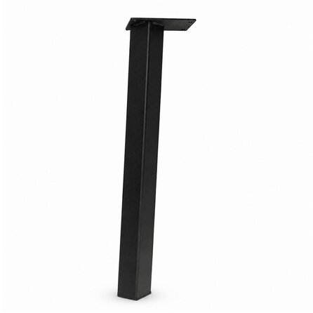 Stalen blokpoten schuin - zwart (RAL 9005) - per SET (4 stuks, los) - koker: 5x5 cm - 72 cm hoog - "losse" zwarte blok tafelpoten - gecoat metaal