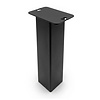 Stalen salontafel blokpoten - zwart (RAL 9005) - per SET (4 stuks, los) - koker: 8x8 cm - 40 of 43 cm hoog - "losse" zwarte salontafel poten - gecoat metaal