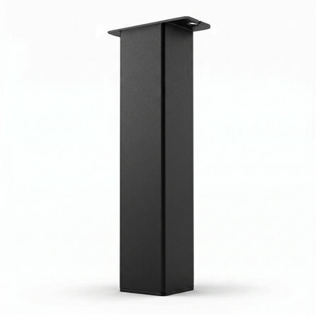 Stalen salontafel blokpoten - zwart (RAL 9005) - per SET (4 stuks, los) - koker: 8x8 cm - 40 of 43 cm hoog - "losse" zwarte salontafel poten - gecoat metaal