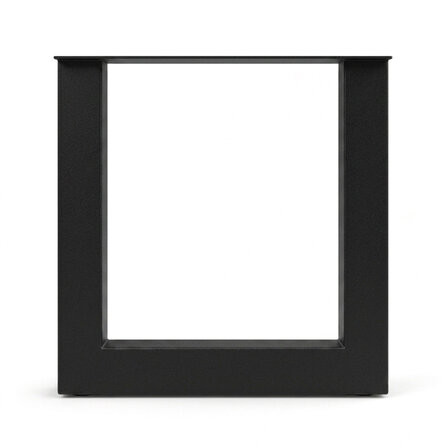Stalen U-tafelpoten - zwart (RAL 9005) - per SET (2 stuks) - koker: 10x10 cm - breedte: 78 cm - hoogte: 72 cm - zwarte U-poot - gecoat metaal