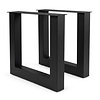 Stalen U-tafelpoten - zwart (RAL 9005) - per SET (2 stuks) - koker: 10x10 cm - breedte: 78 cm - hoogte: 72 cm - zwarte U-poot - gecoat metaal