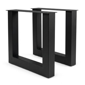 Stalen U-poten - zwart - SET (2 stuks) - 10x10 cm - 78 cm breed - 72 cm hoog