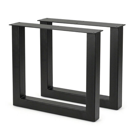 Stalen U-tafelpoten - zwart (RAL 9005) - per SET (2 stuks) - koker: 8x8 cm - breedte: 76 cm - hoogte: 72 cm - zwarte U-poot - gecoat metaal Stalen U-tafelpoten - zwart (RAL 9005) - per SET (2 stuks) - koker: 8x8 cm - breedte: 76 cm - hoogte: 72 cm - zwarte U-poot - gecoat metaal