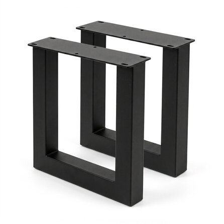 Stalen U bankpoten - zwart (RAL 9005) - per SET (2 stuks) - koker: 6x6 cm - breedte: 36 of 38 cm - zwarte U-poot bankje - gecoat metaal Stalen U bankpoten - zwart (RAL 9005) - per SET (2 stuks) - koker: 6x6 cm - breedte: 36 of 38 cm - zwarte U-poot bankje - gecoat metaal
