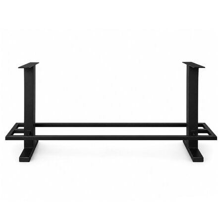Stalen bartafel onderstel - zwart - 8x8 cm - diverse afmetingen - hoogte: 105 cm - bar tafelonderstel met voetrand - gecoat metaal