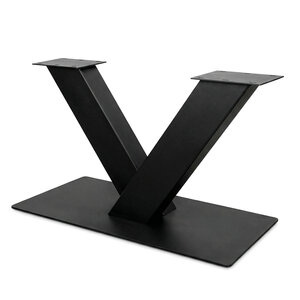 Stalen V-poot onderstel - zwart - 5x15 cm - 60x120 cm - 73 cm hoog