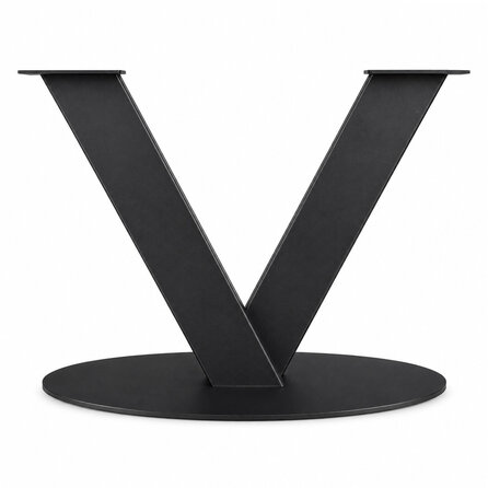 Stalen V-poot onderstel ovaal - zwart (RAL 9005)- koker: 10x20 cm - 50x100 cm - hoogte: 73 cm - V-tafelonderstel met ovale voetplaat - gecoat metaal Stalen V-poot onderstel ovaal - zwart (RAL 9005)- koker: 10x20 cm - 50x100 cm - hoogte: 73 cm - V-tafelonderstel met ovale voetplaat - gecoat metaal