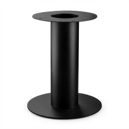 Stalen kolompoot onderstel - zwart (RAL 9005) - 22 cm (kolom) - 60 cm (grondplaat) - hoogte: 72 cm - kolomvoet tafelonderstel - gecoat metaal