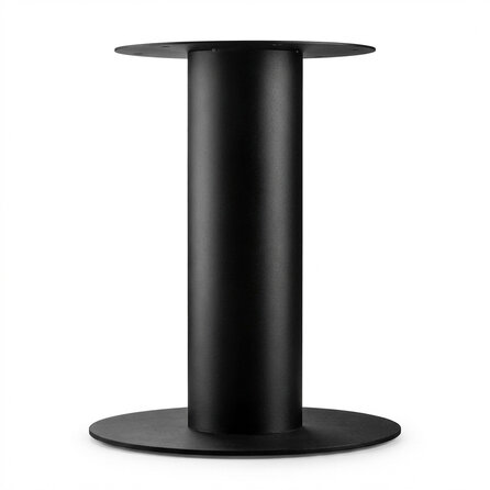 Stalen kolompoot onderstel - zwart (RAL 9005) - 22 cm (kolom) - 60 cm (grondplaat) - hoogte: 72 cm - kolomvoet tafelonderstel - gecoat metaal