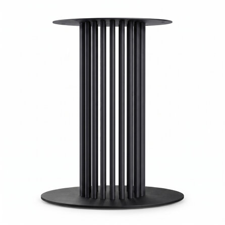 Stalen kolompoot onderstel - zwart (RAL 9005) - 22 cm (kolom) - 60 cm (grondplaat) - hoogte: 72 cm - kolomvoet tafelonderstel - gecoat metaal