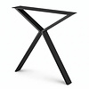 Stalen scissor poten - zwart (RAL 9005) - per SET (2 stuks) - koker: 2x8 cm - breedte: 70 cm - hoogte: 73 cm - zwarte (X/Y) tafelpoot - gecoat metaal