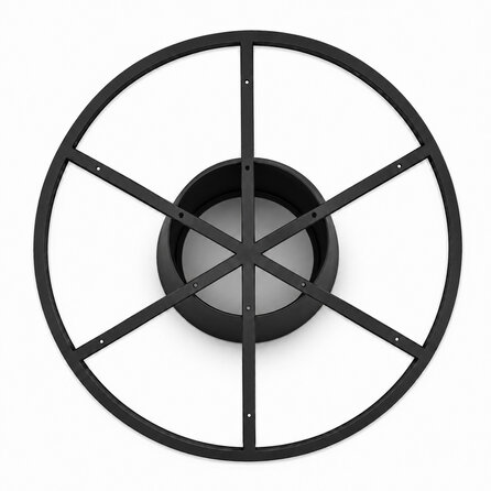 Stalen pilaar onderstel met frame - zwart - 65 cm - hoogte: 74 cm - tafelonderstel met frame van 100, 120 of 140 cm - gecoat metaal