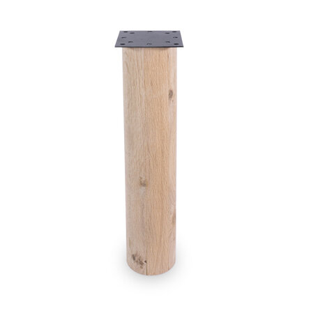 Ronde eiken tafelpoten - per SET (4 stuks) - diameter: 12 cm - 72,5 cm hoog - "losse" ronde tafelpoten - rustiek eikenhout (B/C), verlijmd
