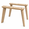 Eiken tafelpoten schuin - per SET (2 stuks) - taps (7-13x4 cm) - breedte: 80 cm - hoogte: 73 cm - (eetkamer)tafel poot - rustiek eikenhout (B/C)