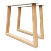 Eiken trapeze tafelpoten - per SET (2 stuks) - 4x8 cm - breedte: 90 cm - hoogte: 72 cm - trapezium poot (eetkamer)tafel - rustiek eikenhout (B/C)