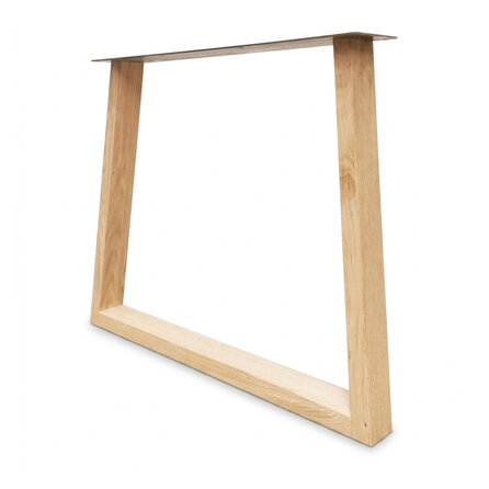 Eiken trapeze tafelpoten - per SET (2 stuks) - 4x8 cm - breedte: 90 cm - hoogte: 72 cm - trapezium poot (eetkamer)tafel - rustiek eikenhout (B/C)