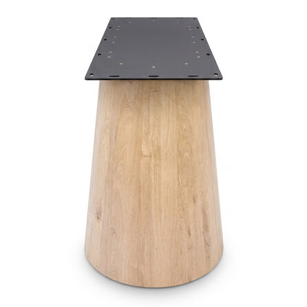 Eiken kegel onderstel - afmetingen: 90x45 cm of 113x55 cm - 73 cm hoog - cone tafelonderstel - rustiek eikenhout (B/C)