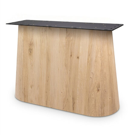 Eiken kegel onderstel - afmetingen: 90x45 cm of 113x55 cm - 73 cm hoog - cone tafelonderstel - rustiek eikenhout (B/C)